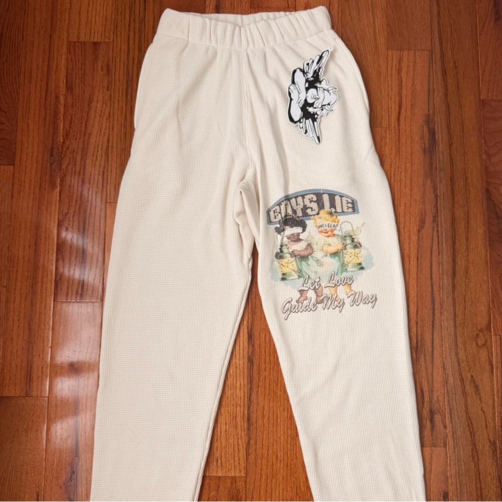Boys Lie Cream Graphic Sweatpants - Let Love Guide My Way Thermal Sweatpants